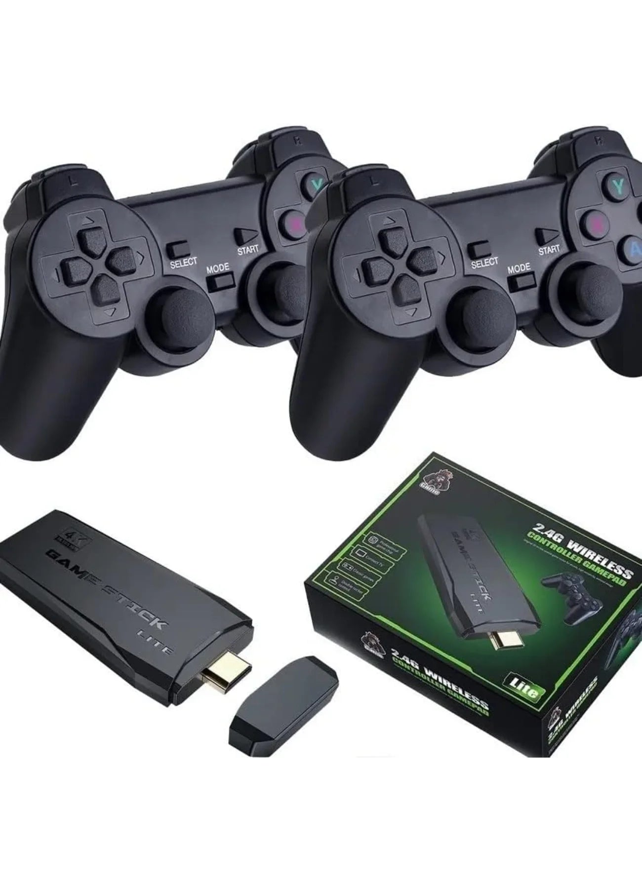 Game Stick 4k hd console de videogame retro 64g + 10000
