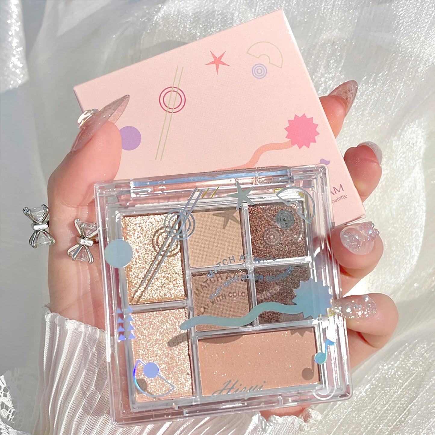 Paleta de sombras de sete cores