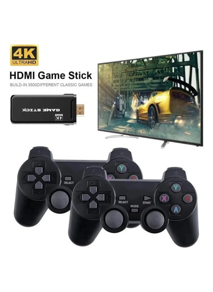 Game Stick 4k hd console de videogame retro 64g + 10000