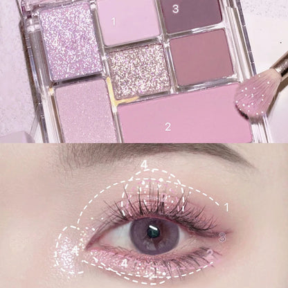 Paleta de sombras de sete cores